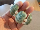 Artisanat -Bracelet coquilles et perles vert poli 