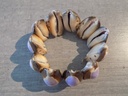 Artisanat - Bracelet coquilles Cypraea poli mauve