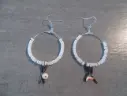 Artisanat - Boucle oreille créole nacre corail