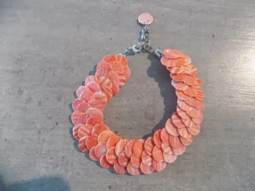 Artisanat - bracelet nacre saumon 